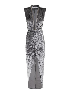パーティードレス House Of Amen Velvet Chain Dress House Of Amen Velvet Chain Dress Evening in Grey | THE LIST