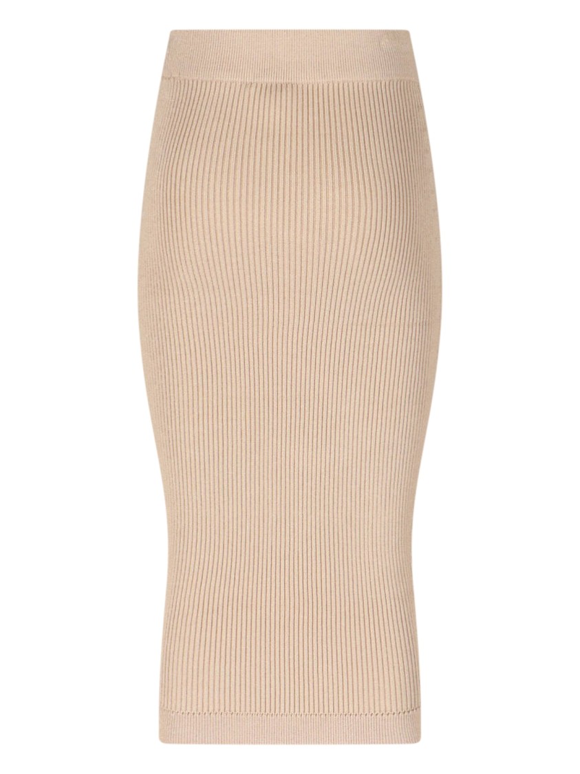 BALMAIN BALMAIN KNIT' MIDI SKIRT – BEIGE 