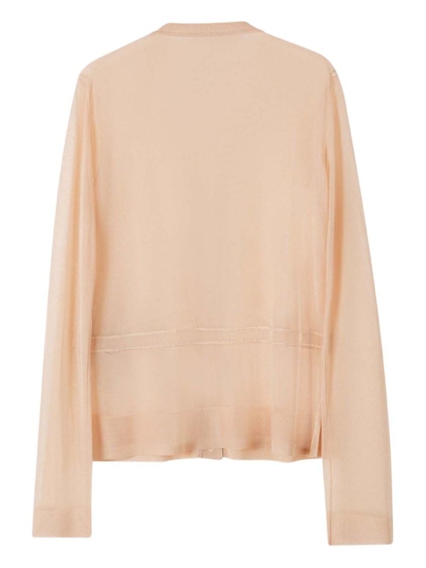 Tom Ford Powder Pink Sweater With Front Button Fastening And Slip Pockets In Pink