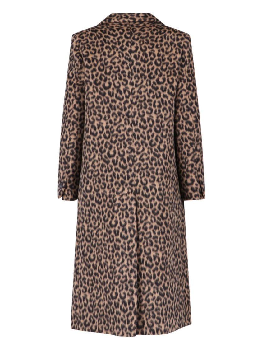 Tagliatore Jole Coat Midi Double-breasted - Brown Animalier In Animal Print