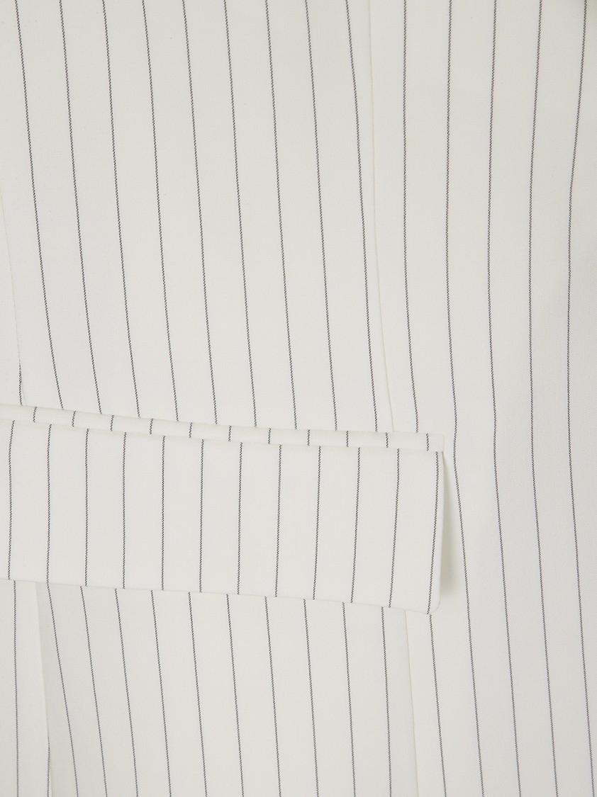 P.a.r.o.s.h . Tailored Sleeveless Pinstriped Jacket In White