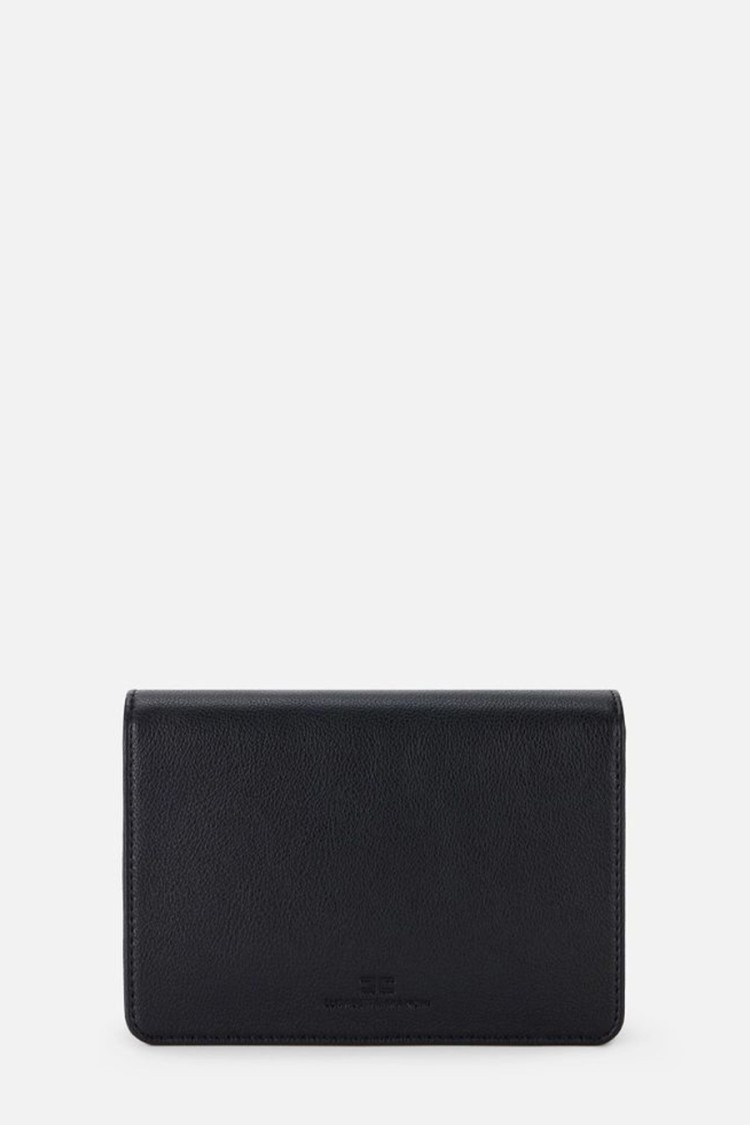 Elisabetta Franchi Borsa A Tracolla Nera Piccola Con Placca Logo