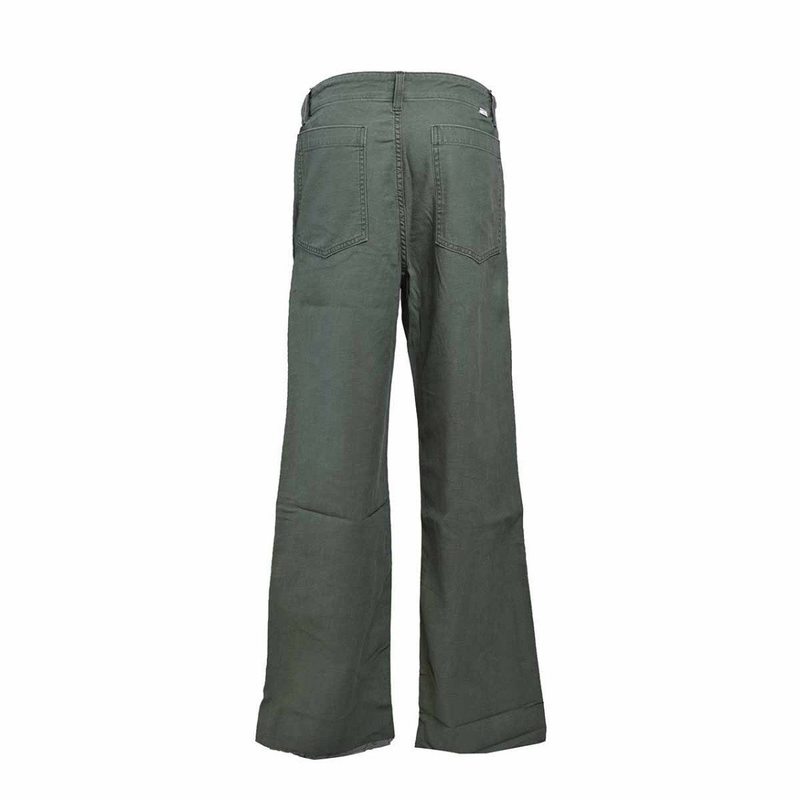 Mother The Major Sneak Fray Jeans In Green Cotton