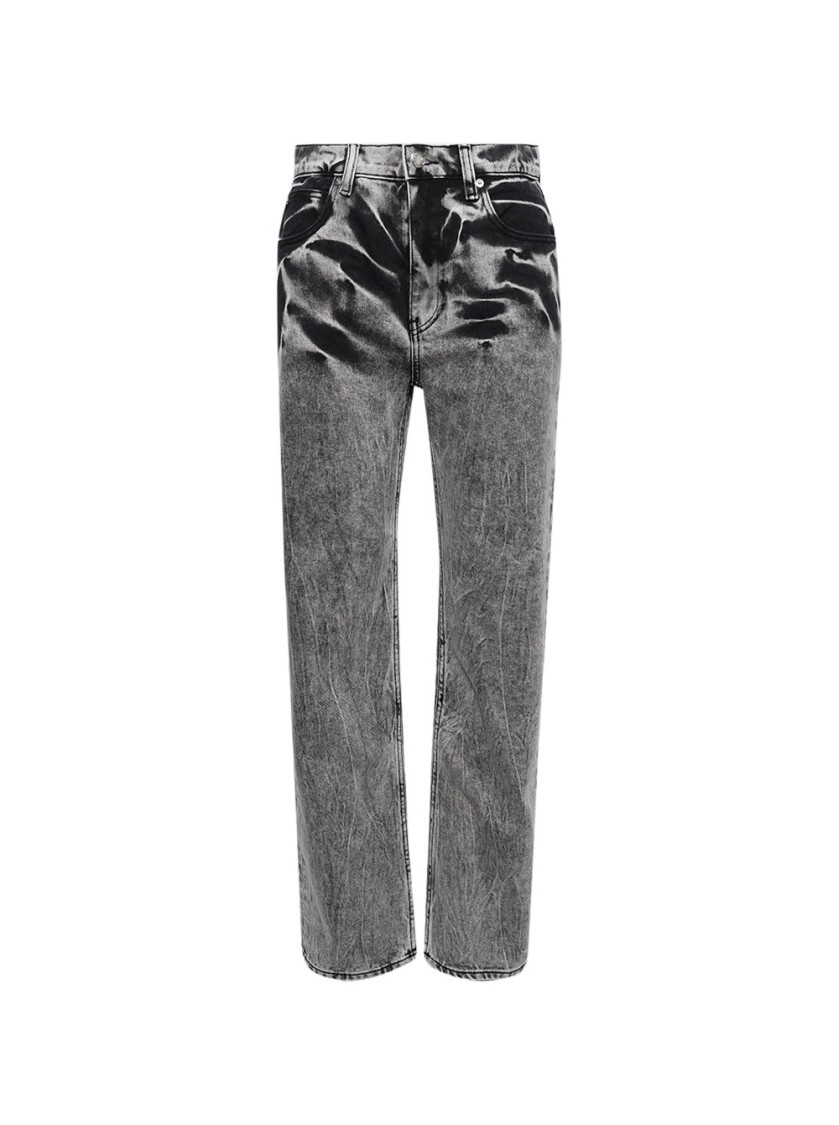 ALEXANDER WANG ALEXANDER WANG EZ EMBROIDERED JEANS BLACK ACID CRUSH