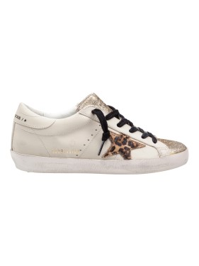 スニーカー Golden  Gold Glitter Sneakers With Pony Hair Star Golden Goose Gold Glitter With Pony Hair Star Accent | THE LIST