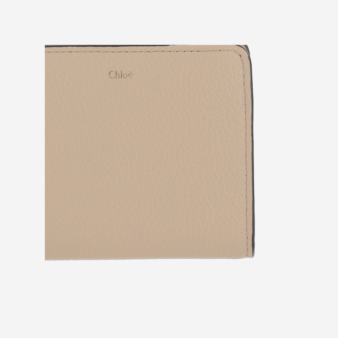 Chloé Alphabet Compact Wallet In Grained Leather Grey Size Onesize 100% Calf-skin Leather In Neutrals