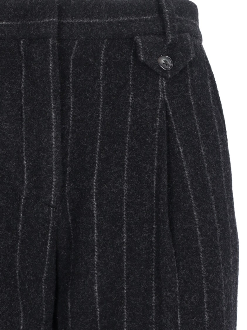 The Garment Tailored Trousers In Black Wool Blend In Black