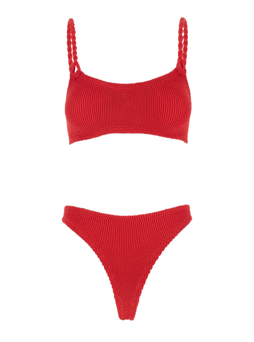 Hunza G Phoebe' Red Bikini With Twisted Straps
