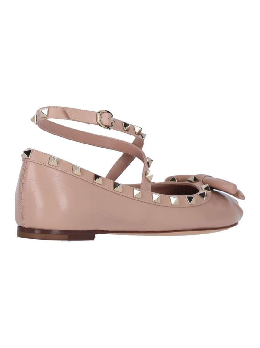 Shop Valentino Garavani Rockstud' Ballerina Flats – Pink