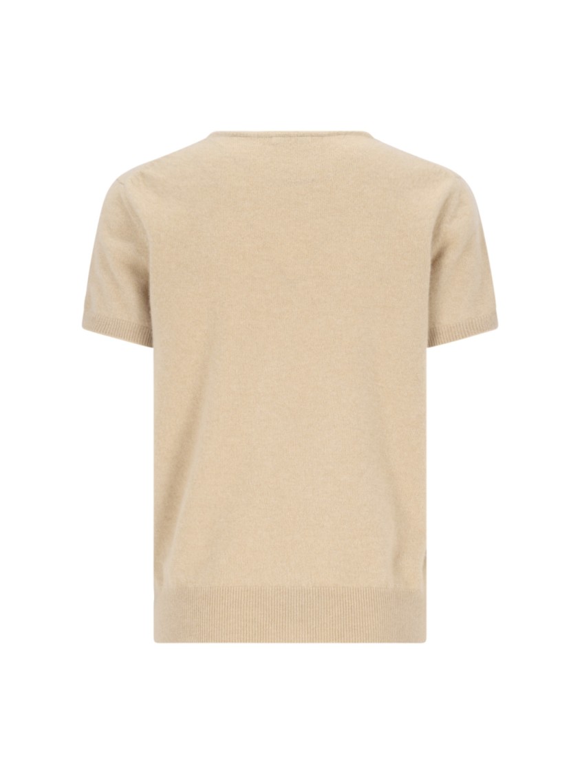 Shop Malo Cashmere Short-sleeved Top In Neutrals