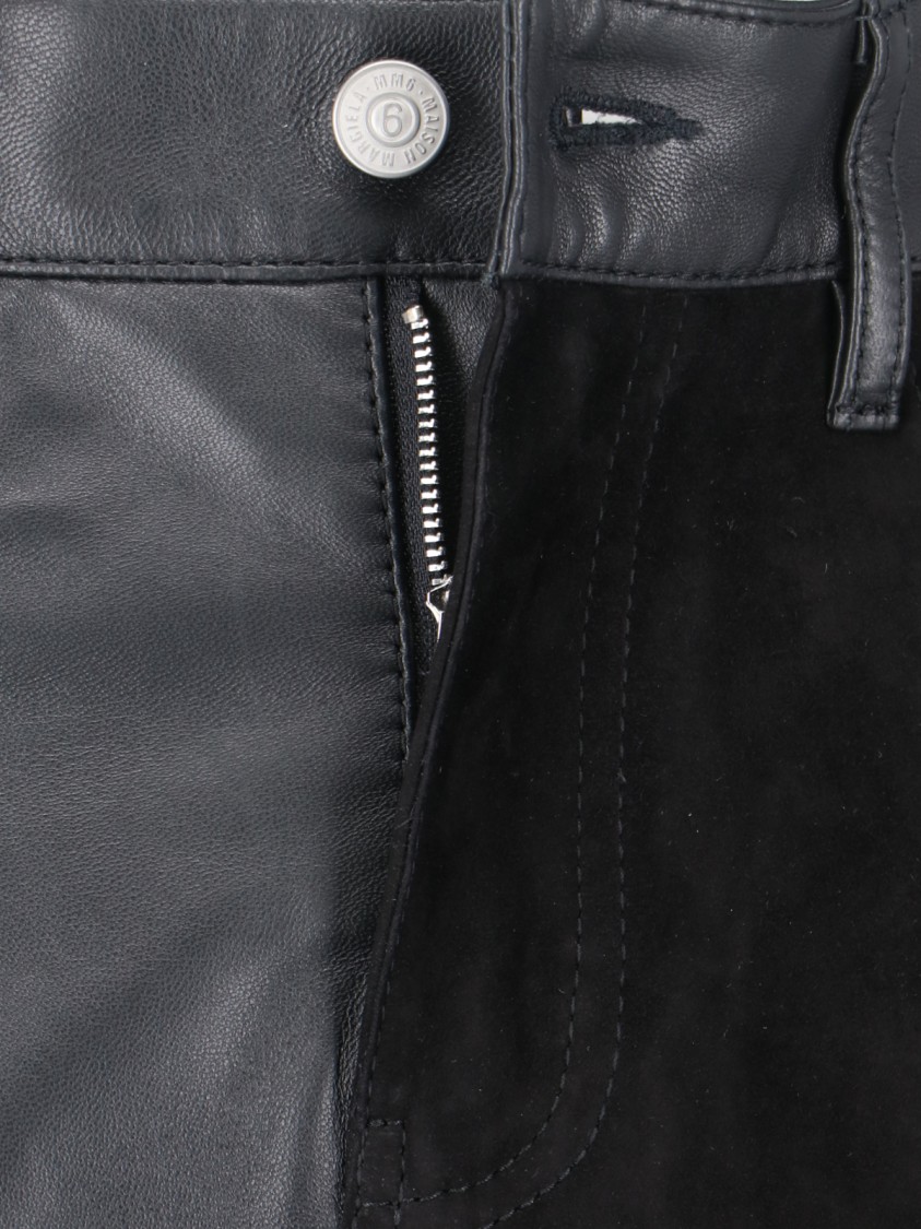 Mm6 Maison Margiela 5-pockets Leather Long Skirt