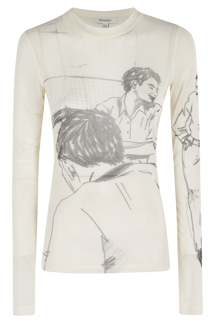 Jw Anderson J. W. Anderson Long Sleeve Jersey Underpinning In Neutral