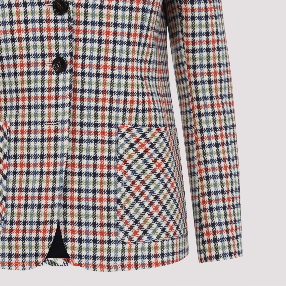 Chloé Chloe Checked Wool-blend Blazer In Neutral