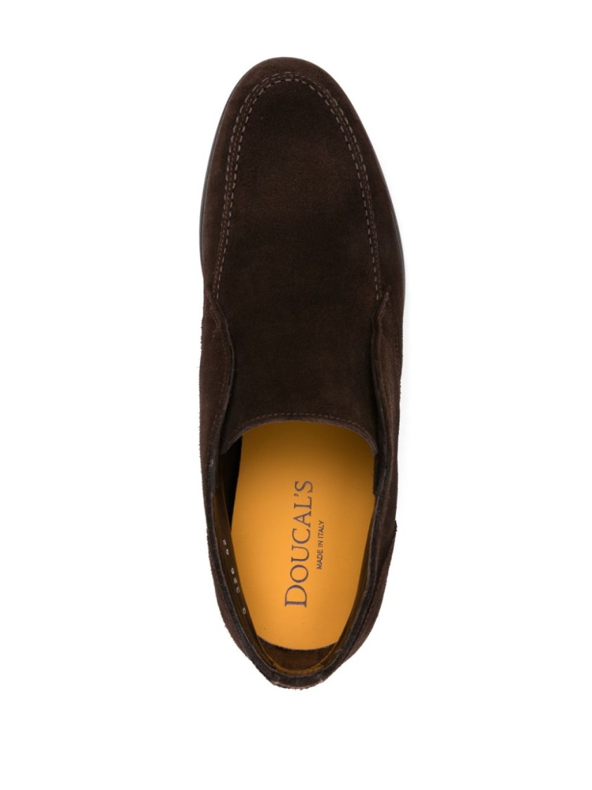 Doucal's Brown Ankle Boots With Smooth Leather Finish In Brown