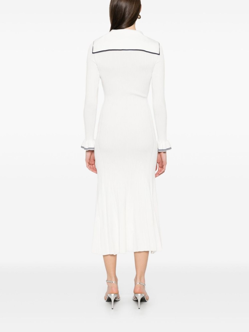 SELF-PORTRAIT SELF-PORTRAIT MAXI DRESS WITH SAILOR COLLAR AND RUFFLED CUFFS 