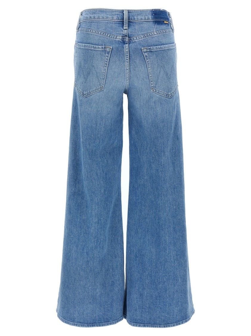 Mother Womens High On The Hog Hustler Roller Ankle Flared-leg Mid-rise Stretch-denim Jeans In Blue