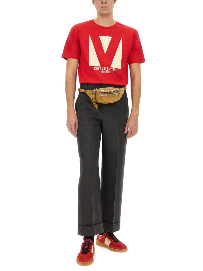 Valentino Crewneck Graphic Print T-shirt Logo