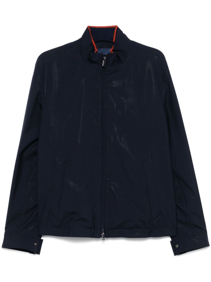 PAUL & SHARK PAUL & SHARK NAVY BLUE JACKET WITH TWO-WAY ZIP