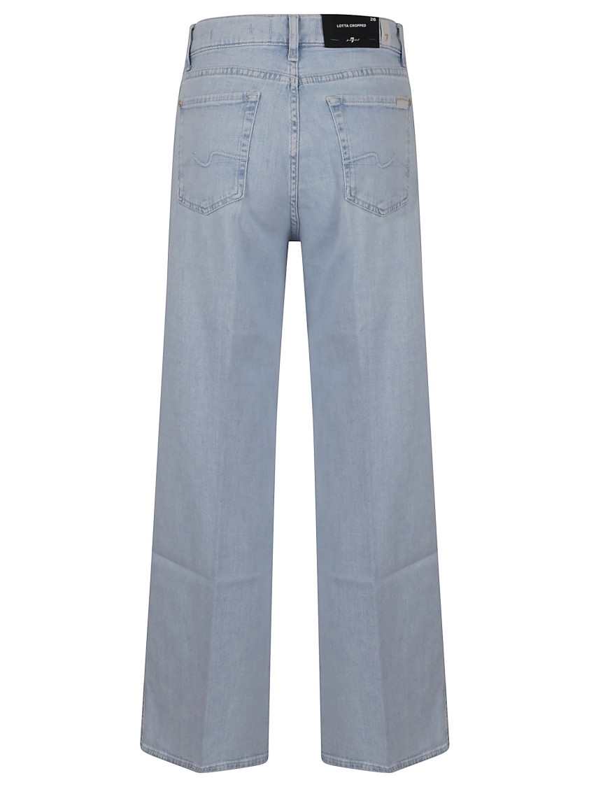 7 For All Mankind High Waist Relaxed Fit Trousers In Blue