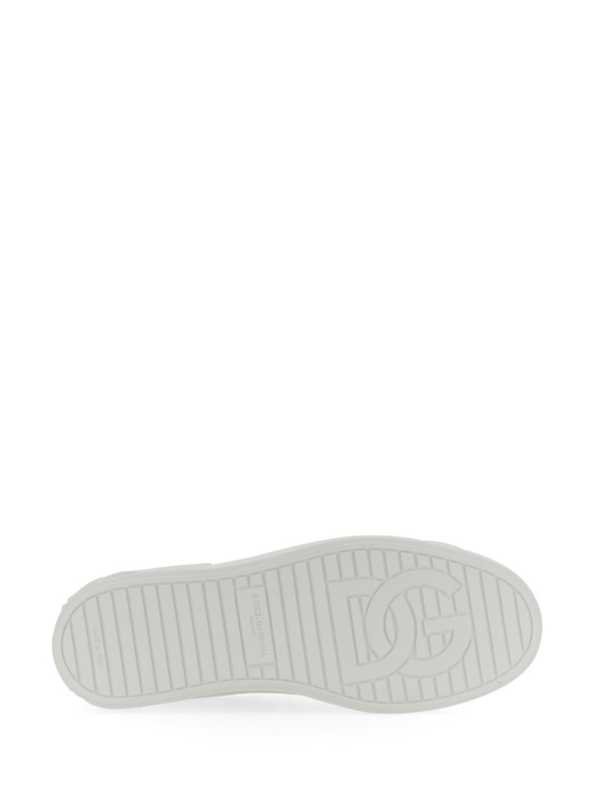 Dolce & Gabbana Portofino Light White Sneakers With Logo Patch On The Tongue And Tonal Logo Lettering On The Heel In In White