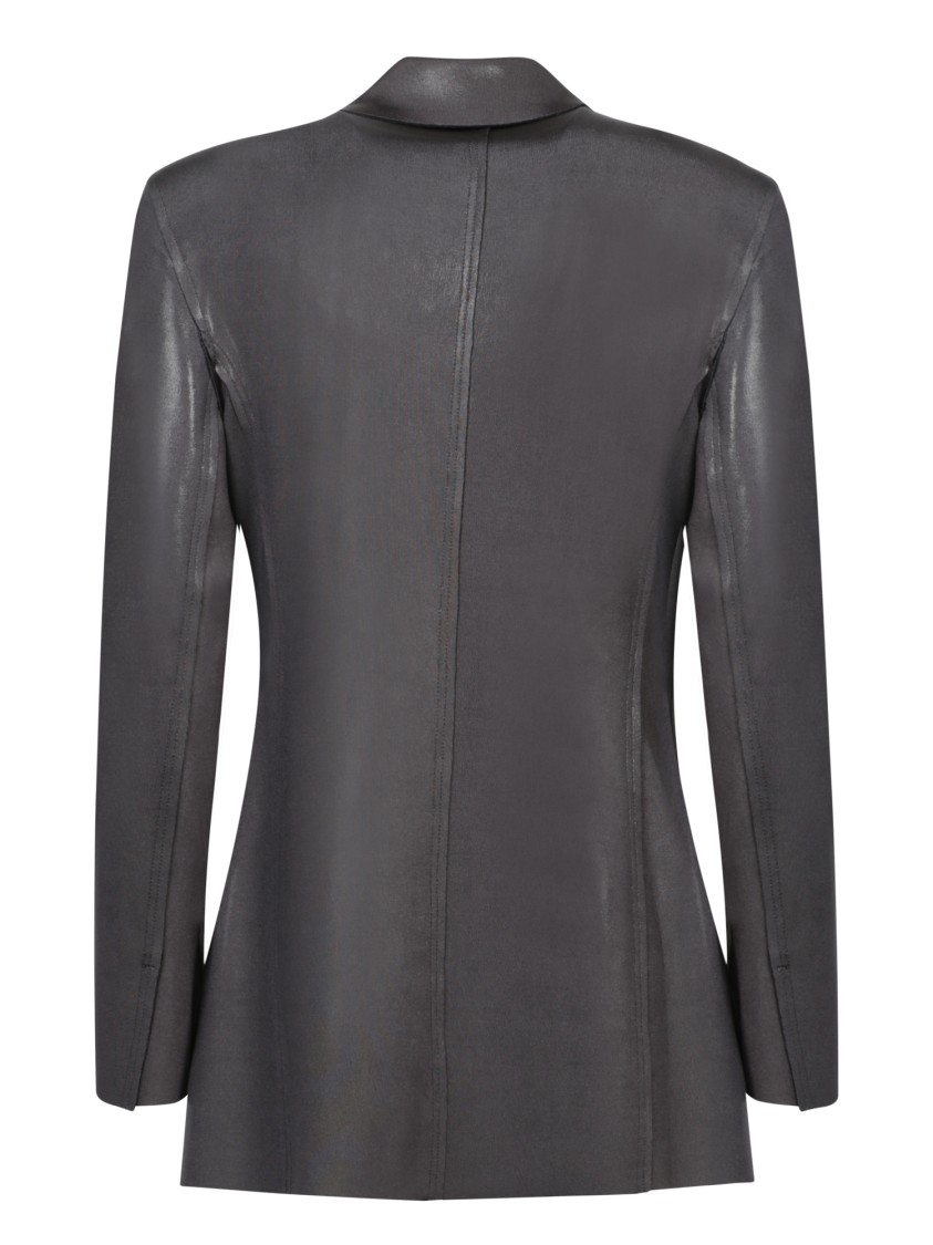 Shop Norma Kamali Grey Blazer Jacket