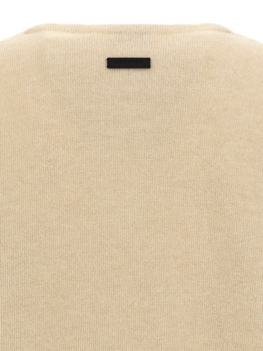 Fear Of God Sweater Keyhole Neckline Button Detail In Neutral