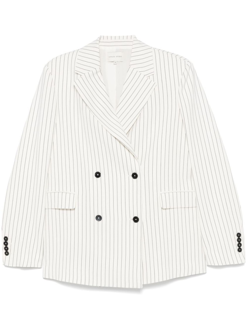 Shop Loulou Studio White Striped Blazer