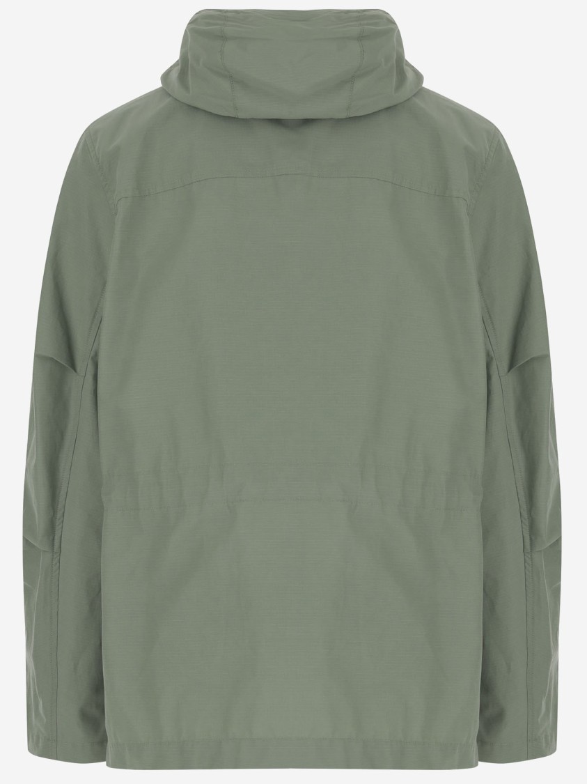 Woolrich X Black Label Cotton Blend High-necked Jacket With Multiple Pockets