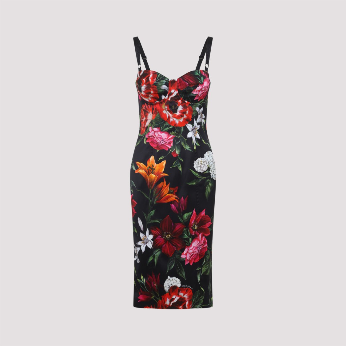 Dolce & Gabbana Floral Print Dress In Black