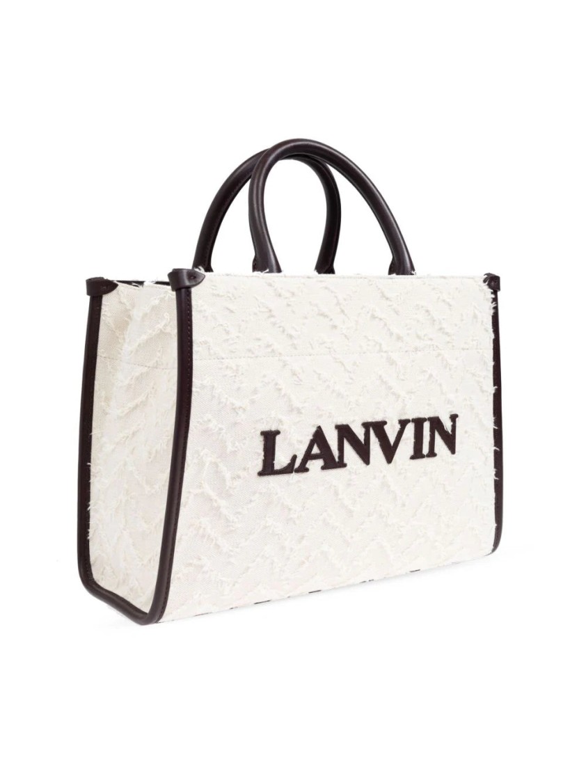 Lanvin Borsa Shopping In & Out Piccola In Tela Bicolor Donna