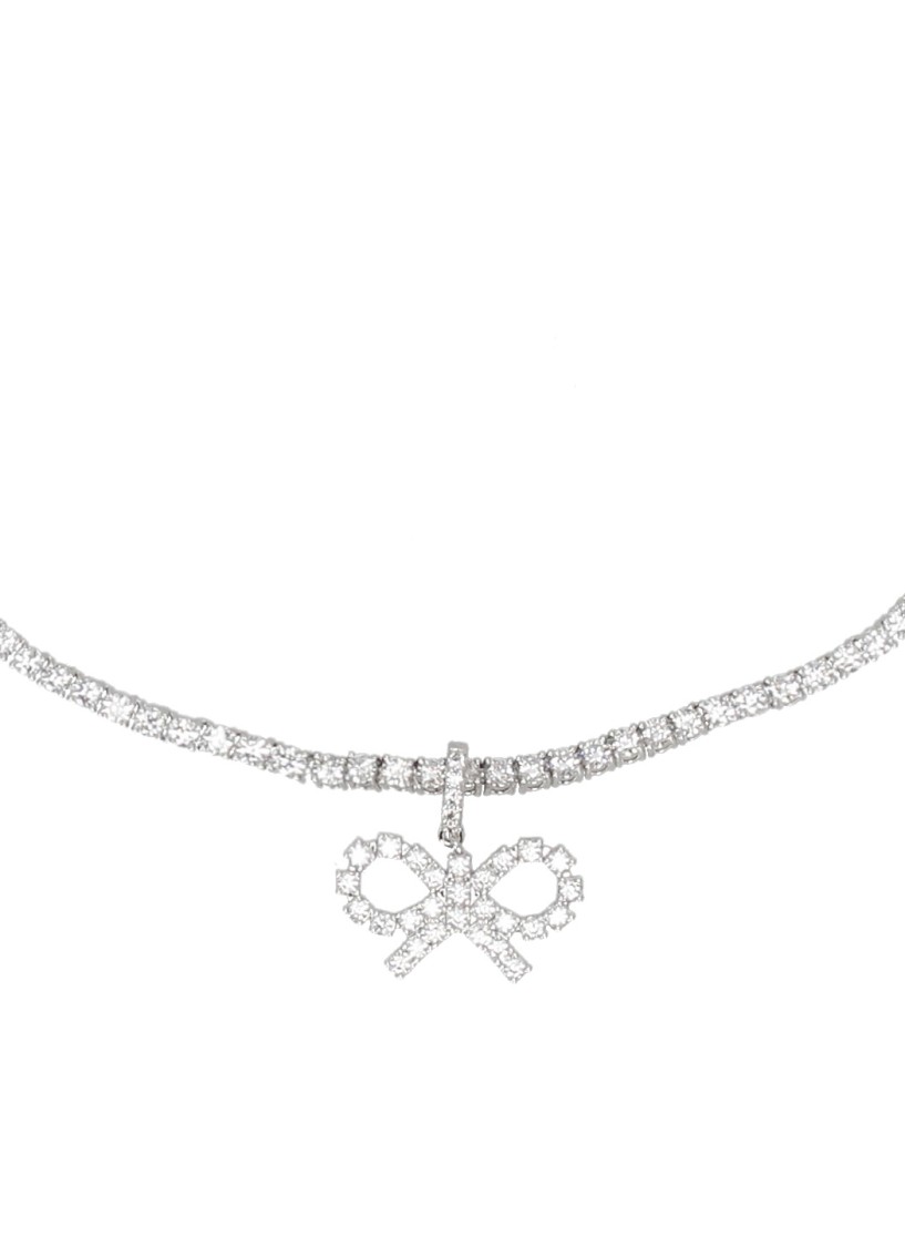 Self-portrait Crystal Bow Tennis Necklace | ModeSens
