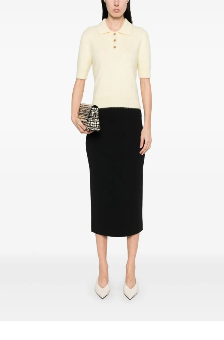 Max Mara Form-fitting Losanna Midi Skirt With Smooth Waistband In Black