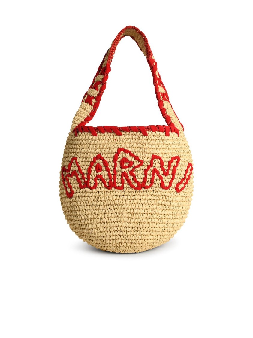 かごバッグ MARNI RAFFIA NASSA MEDIUM HOBO BAG Natural raffia and blue Nassa medium hobo bag | Marni