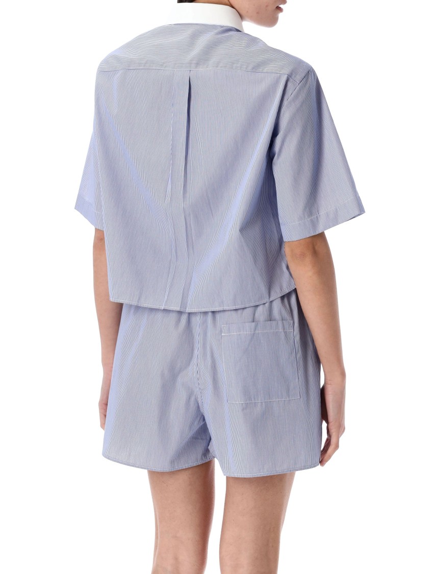 Sporty And Rich Sporty & Rich Src Cropped Shirt In Blue