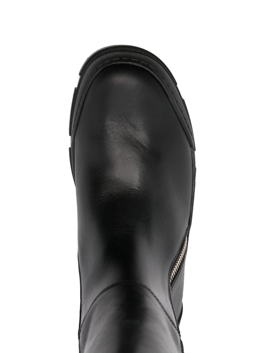 Vic Matie Vic Matié Chunky Platform Ankle Boots With Side Zipper In Black