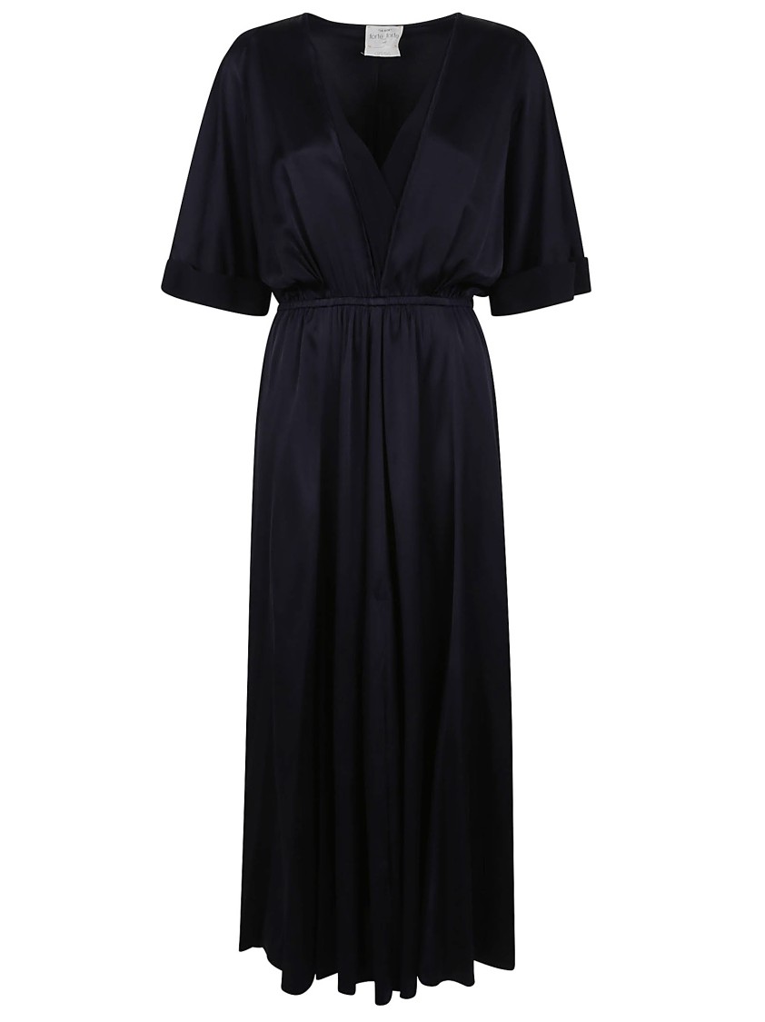 FORTE FORTE FORTE FORTE DEEP V-NECK SILK MAXI DRESS