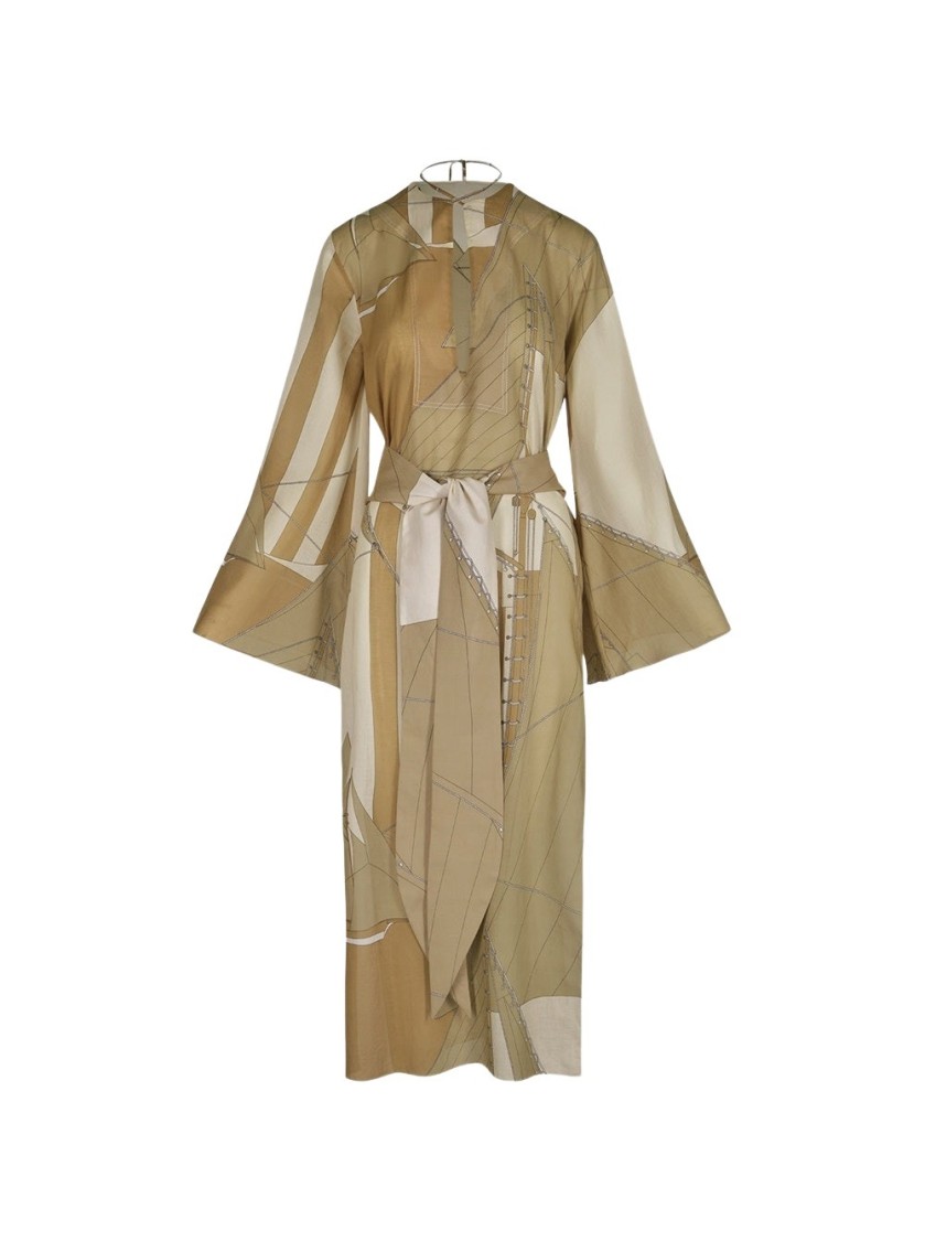 Shop Johanna Ortiz Aqua Cruiser Tunic Dress Sand And Ecru In Neutrals
