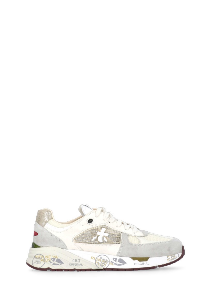 Premiata Bianco Sneakers With Textured Blend