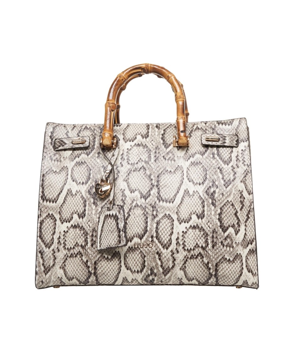 Liu •jo Liu Jo Grey Handbag With Textured Snake Pattern