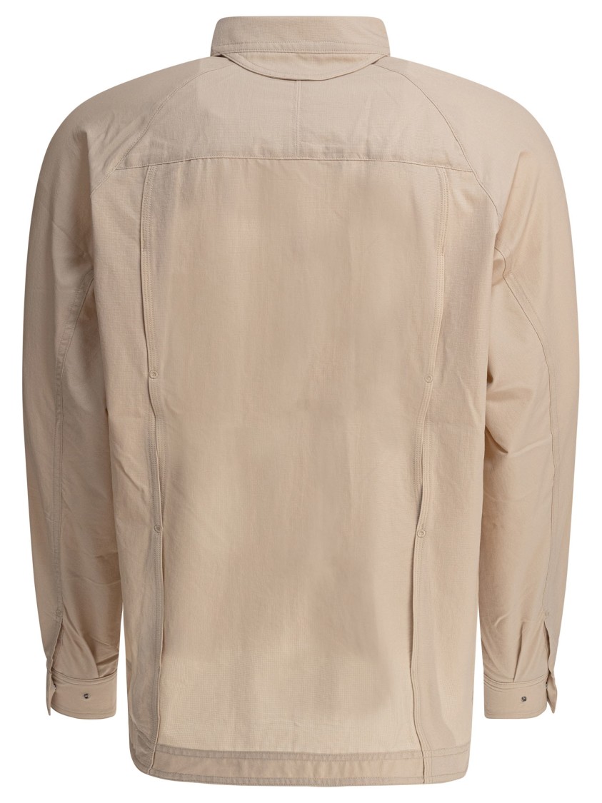 Goldwin Logo-embroidered Buttoned Shirt In Brown