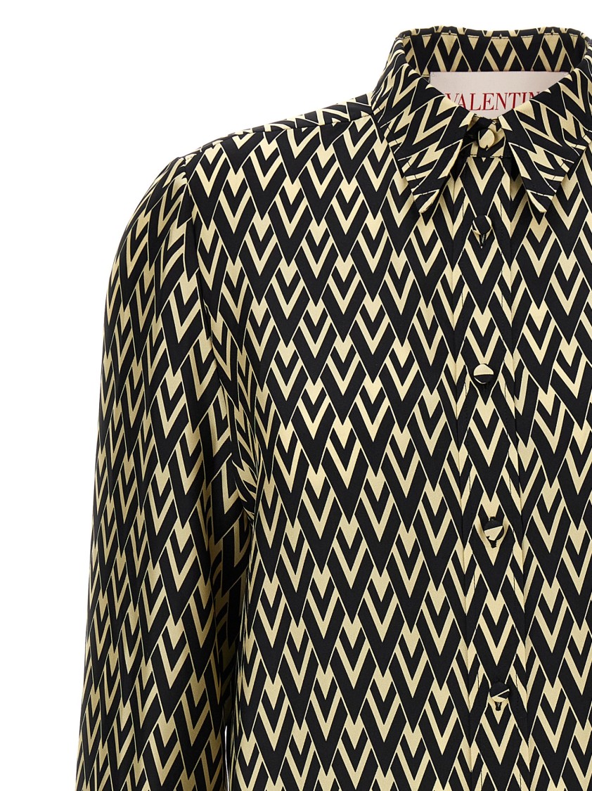 Valentino Toute La V Twill Shirt Shirts Multicolor In Multi