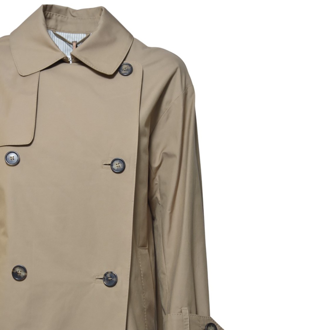 Max Mara Dark Beige Zeno Trench Coat In Drip-free Twill In Neutrals