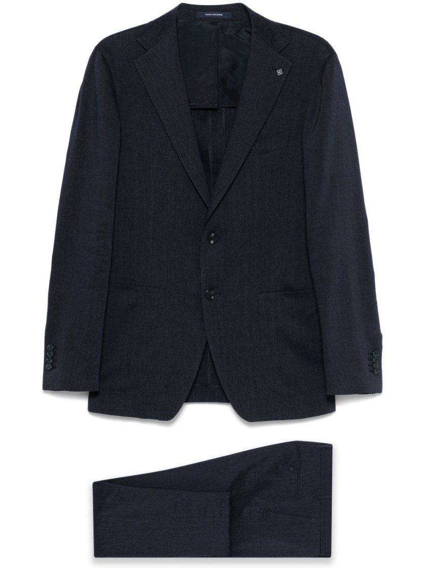 Shop Tagliatore Blue Tailored Suit With Two-button Closure