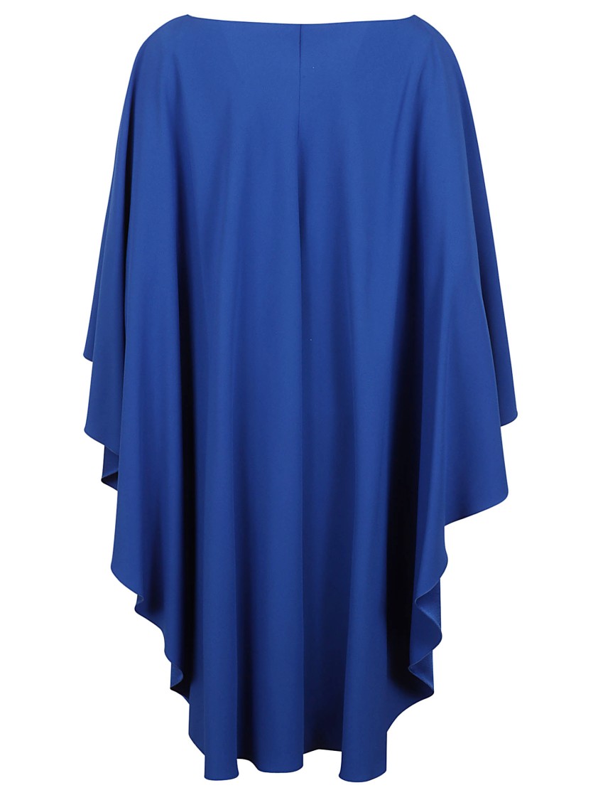 Alberta Ferretti Flowing Blue Evening Dress With Layered Ruffles In Blue