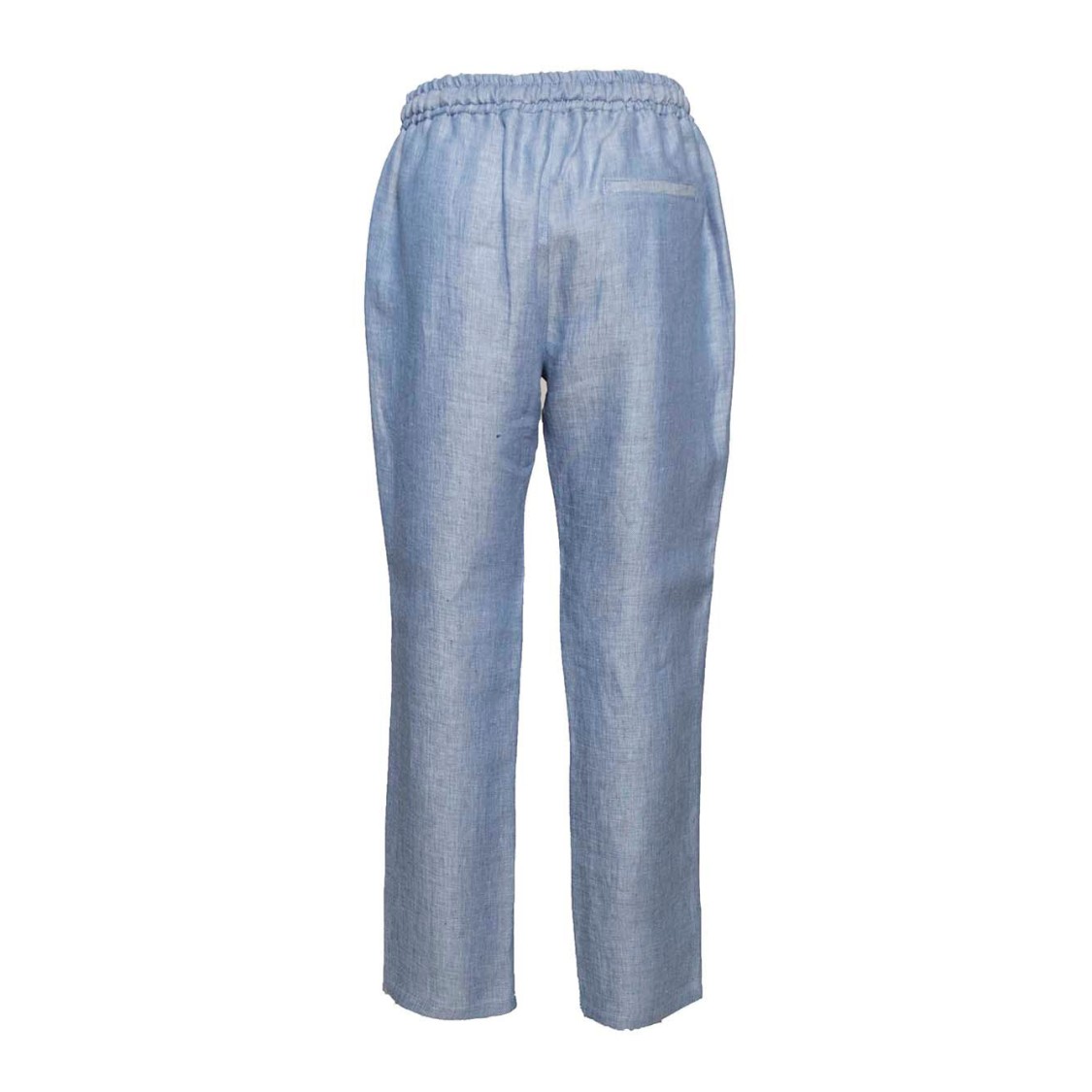 BARBA NAPOLI BARBA JOKE STRAIGHT TROUSERS IN LIGHT BLUE LINEN 
