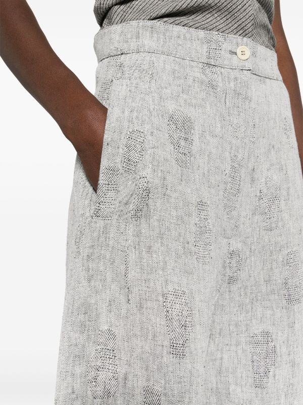 HENRIK VIBSKOV HENRIK VIBSKOV HIGH-WAISTED WIDE-LEG PANTS WITH TEXTURED PRINT