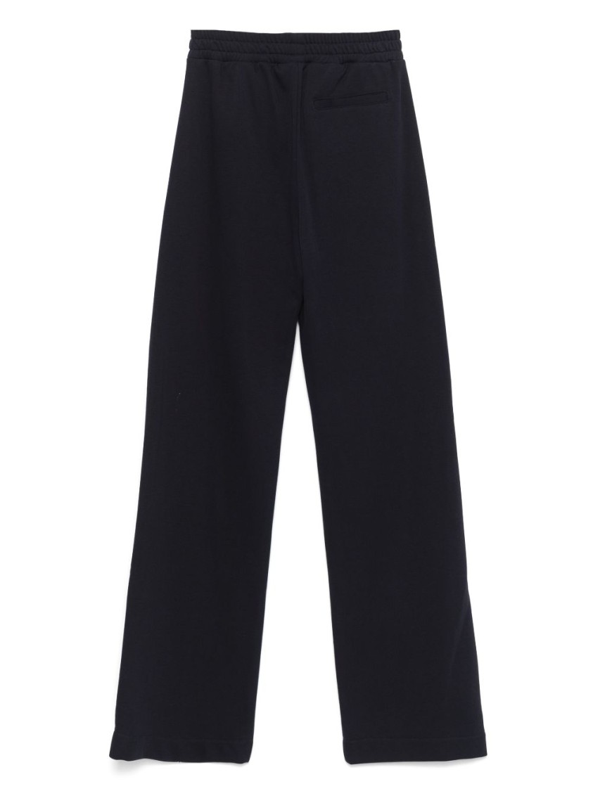Dondup Navy Blue Logo-embroidered Track Pants In Blue