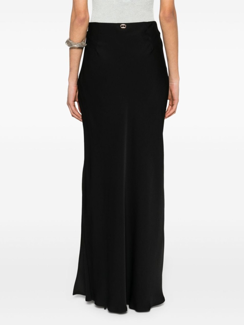 Shop Twinset Twin-set Flowing Black Maxi Skirt