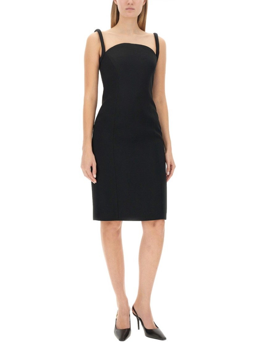 Versace Sleeveless Dress With Round Neckline In Black