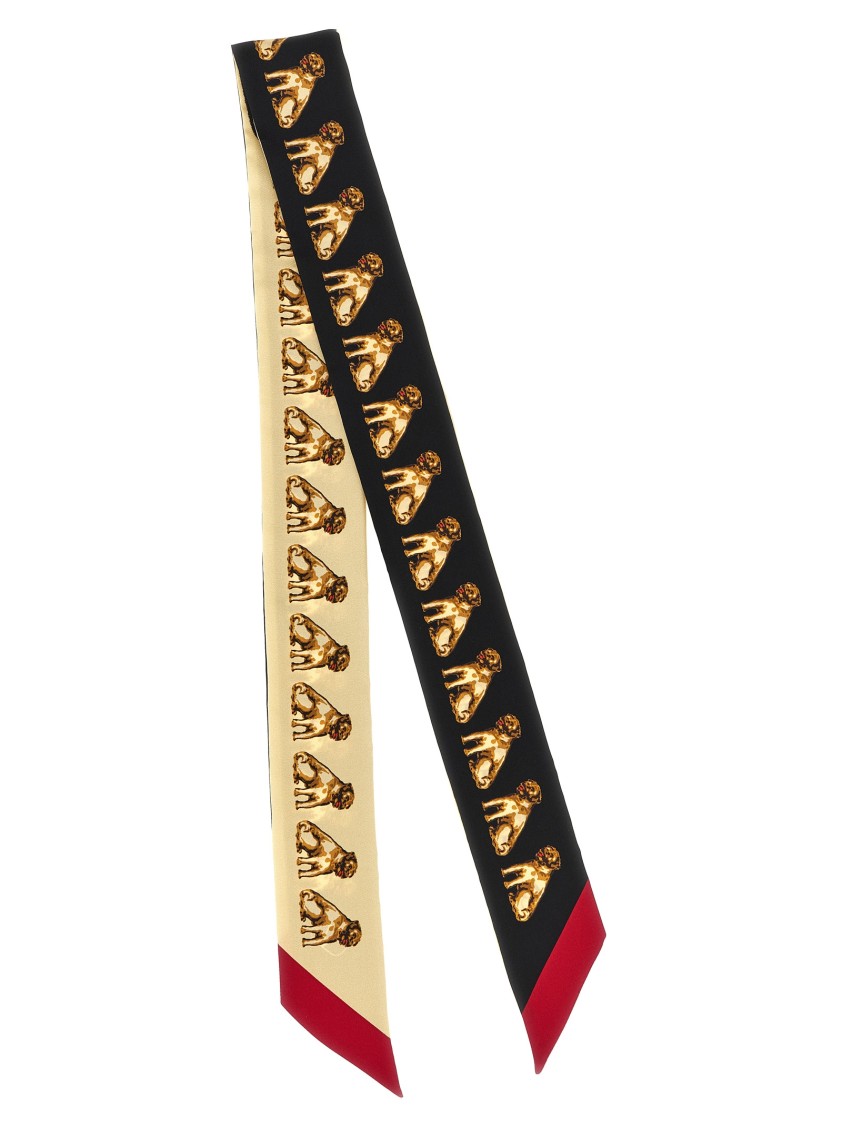Valentino 'petit Charles' Scarf With Dual Color Accents In Multi